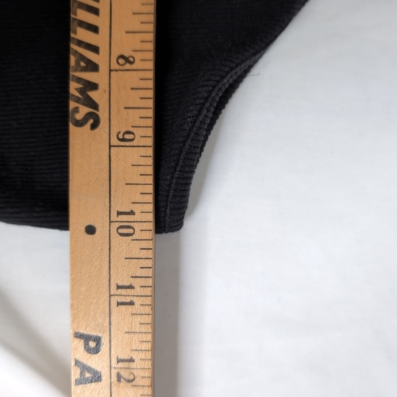 ZARA Asymmetrical Black Ribbed Crob Top, Size S - Picture 5 of 6